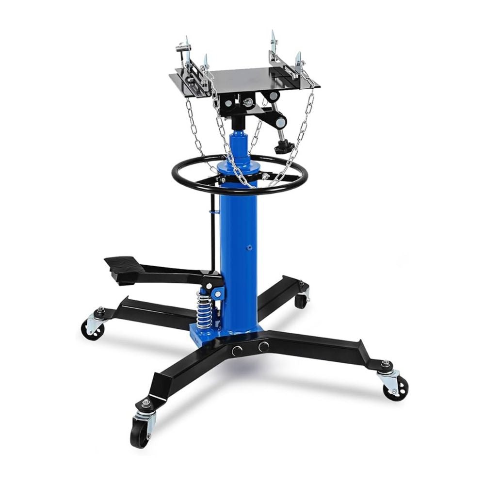 Hydraulic 500kg transmission jack with adjustable saddle
