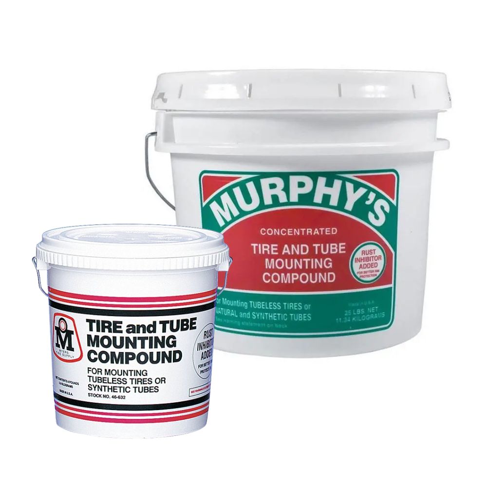 Water-based tyre mounting compound in workshop pail for bead lubrication