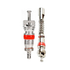 Metal valve core components for tyre valve stems