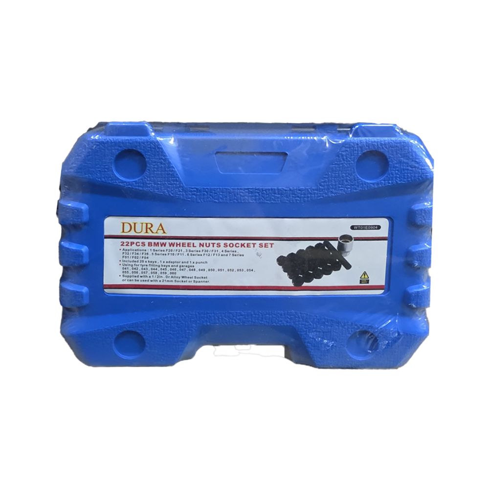 22PCS BMW Wheel Nuts Socket Set WT01E0904 in Blue Carry Case