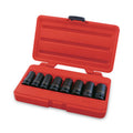 8-piece lug nut remover socket set in red case
