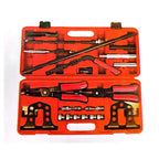Complete valve spring remover and installer tool set with levers and adaptors