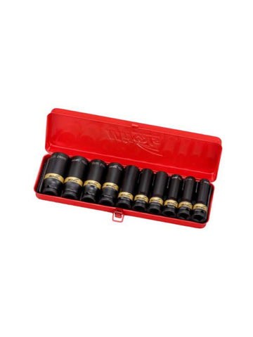 1/2S10PCS: 1/2"DR 10PCS DEEP SOCKET SET (CR-MO)