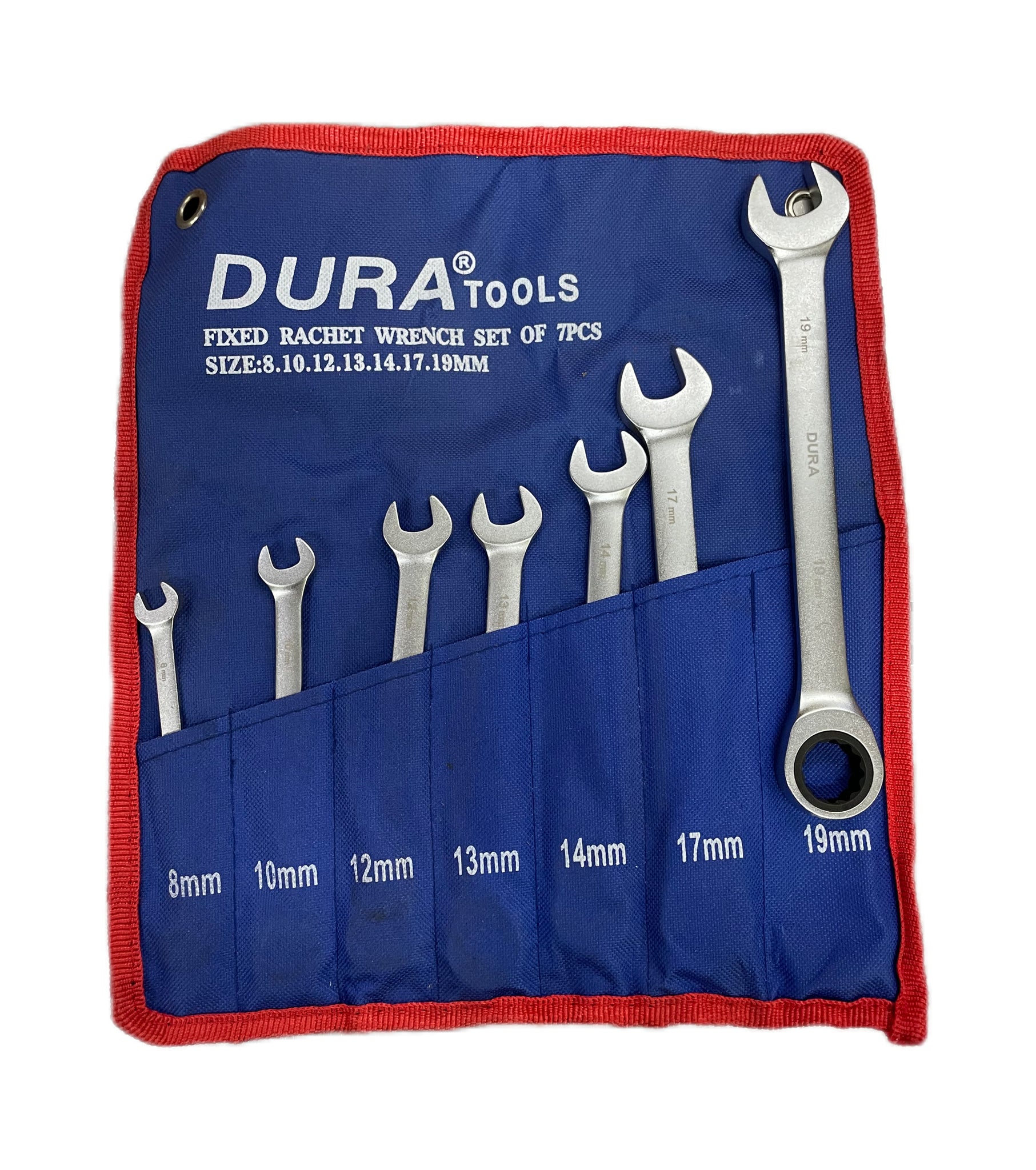 GW7PCS: DURA 7pcs Fixed Rachet Wrench Set with Pouch