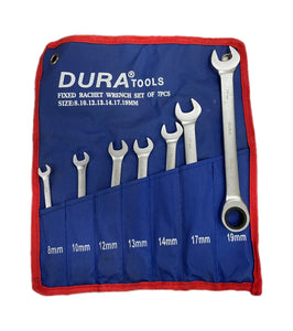 GW7PCS: DURA 7pcs Fixed Rachet Wrench Set with Pouch
