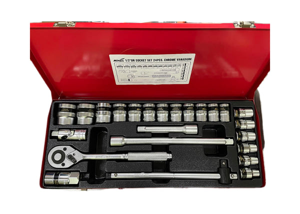 1/2S24PCS: 1/2''DR 24PCS SOCKET SET 6PT(MITOOLS BRAND)